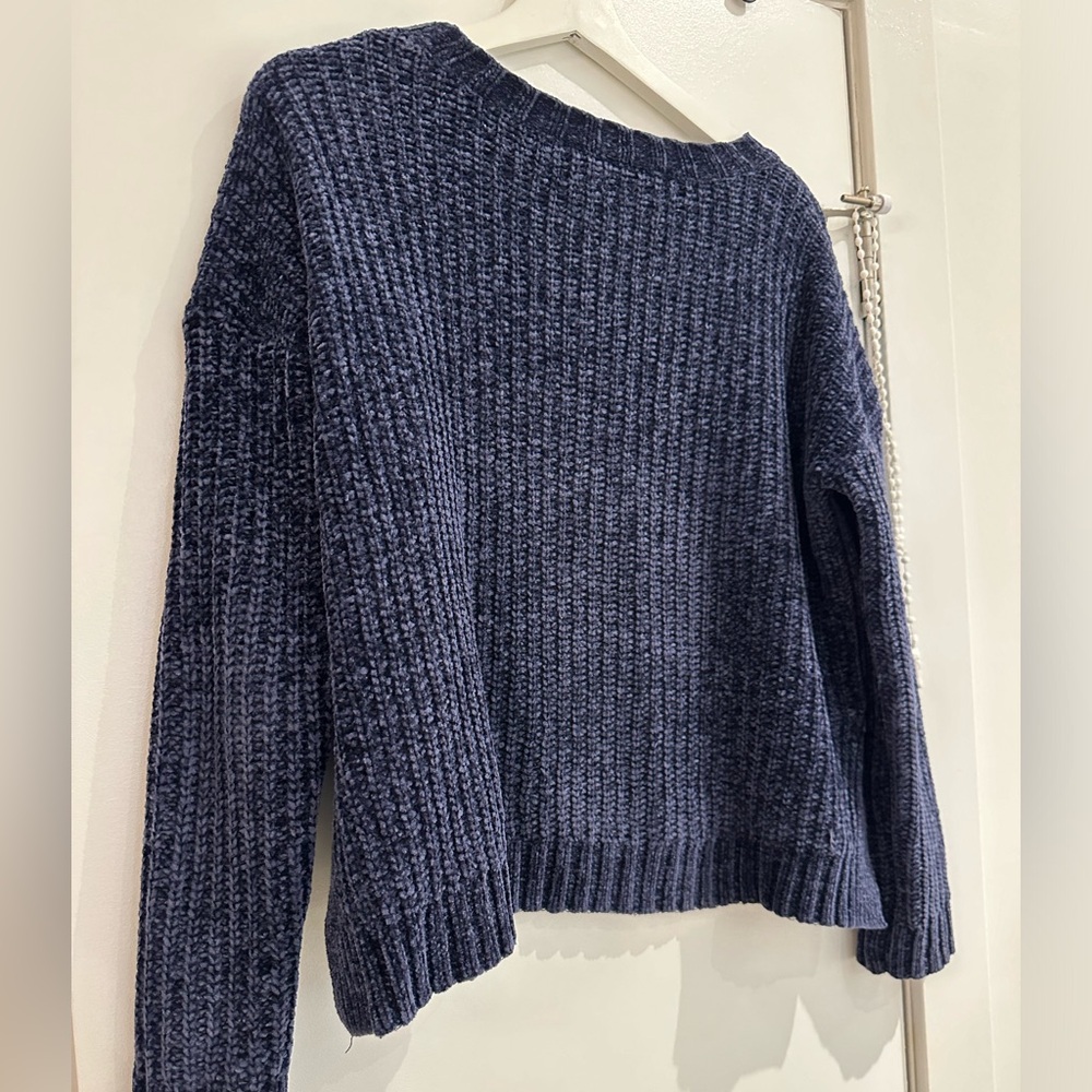 Aerie Dark Blue Women's‎ Crew Neck Sweater Cropped Small